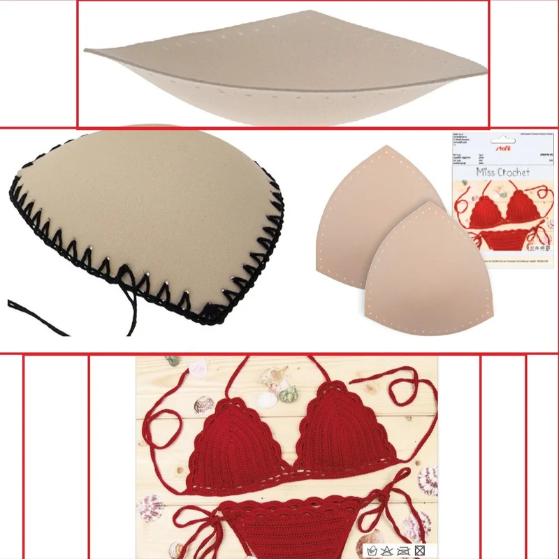 Coppe per costumi uncinetto, danza, Carnevale, top estivi imbottitura