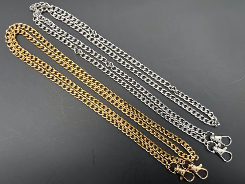 Catena metallo per borse ada | 120 cm 9,5x6,5 mm | con moschettoni
