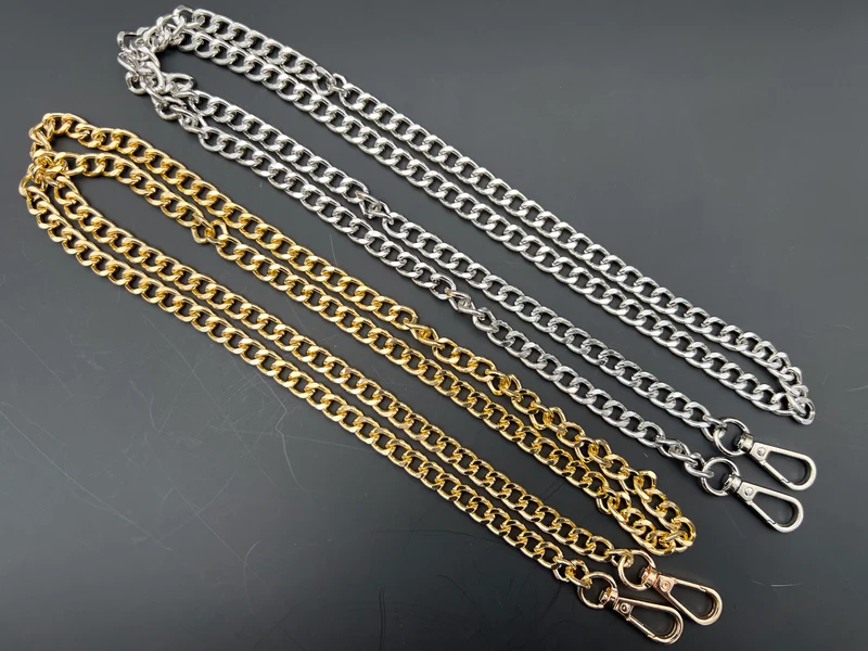 Catena metallo per borse eva| 120 cm 11,5x9 mm | con moschettoni