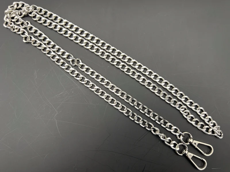Catena metallo per borse eva| 120 cm 11,5x9 mm | con moschettoni