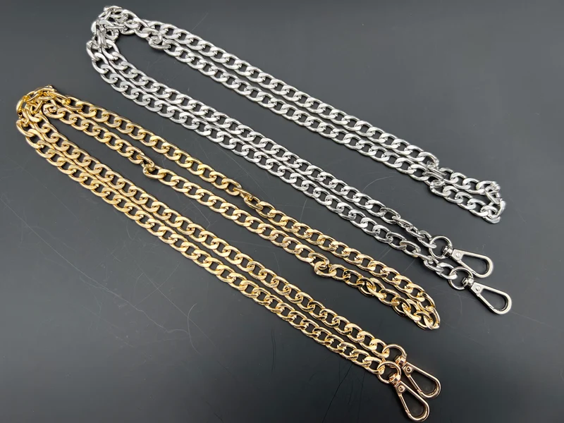 Catena metallo per borse mia | 120 cm 9,5x6,5 mm | con moschettoni