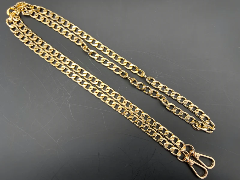 Catena metallo per borse mia | 120 cm 9,5x6,5 mm | con moschettoni