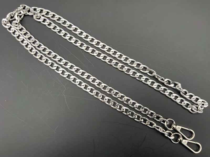 Catena metallo per borse mia | 120 cm 9,5x6,5 mm | con moschettoni