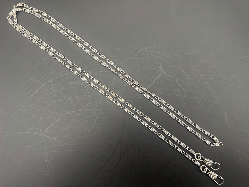 Catena metallo per borse ari | 120 cm 12,7x3,5 mm | con moschettoni