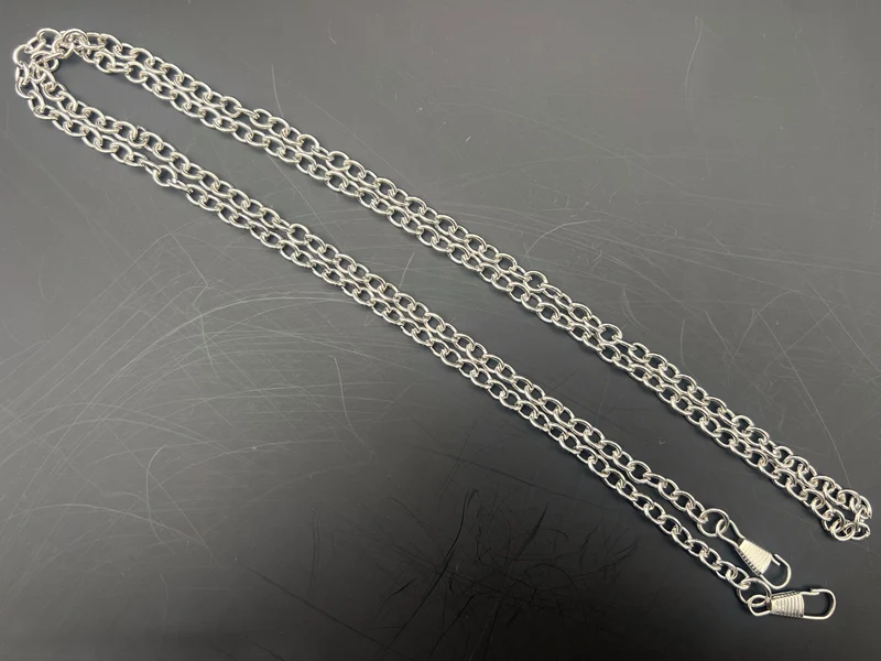 Catena metallo per borse dora | 120 cm 8x6 mm | con moschettoni