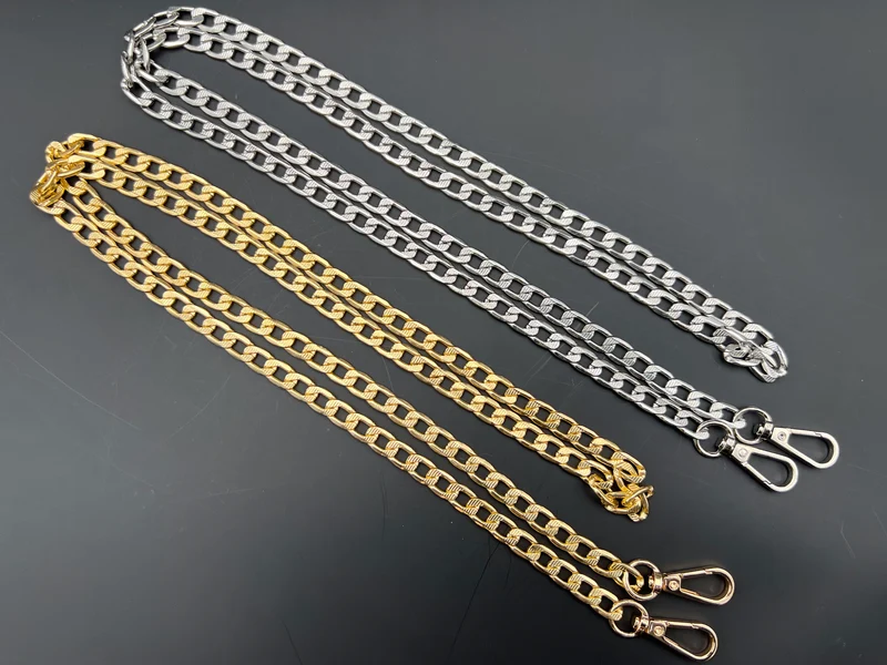 Catena metallo per borse myla | 120 cm 14x8 mm | con moschettoni