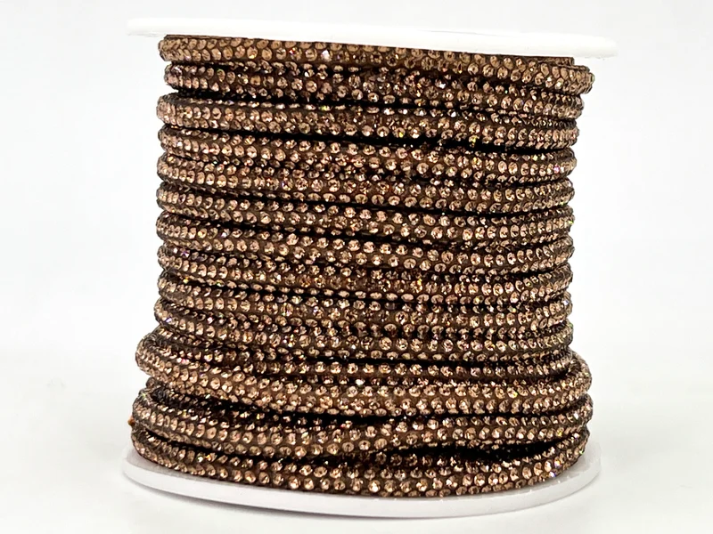 Cordino con strass 4 mm | rocchetto 10 mt