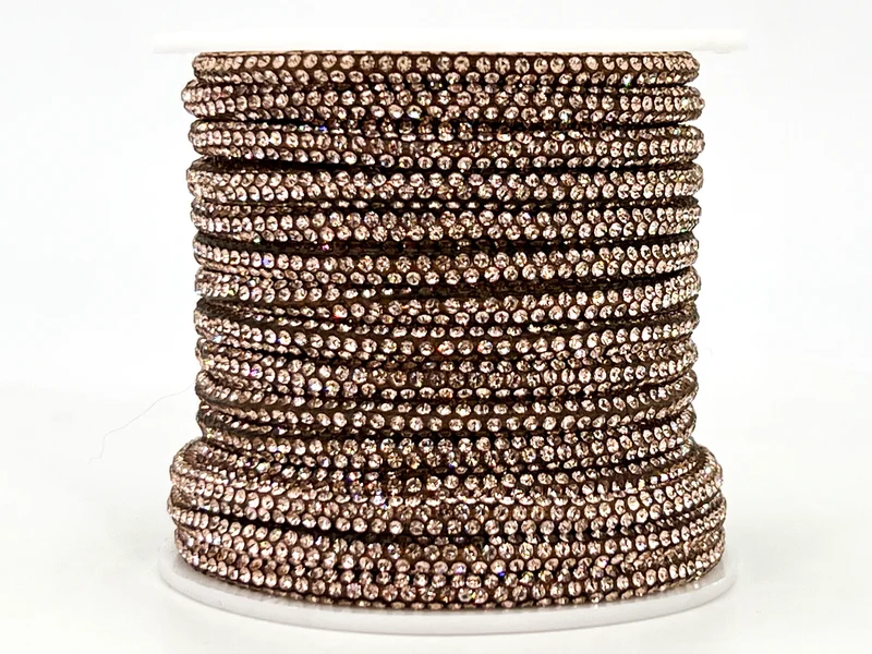 Cordino con strass 4 mm | rocchetto 10 mt