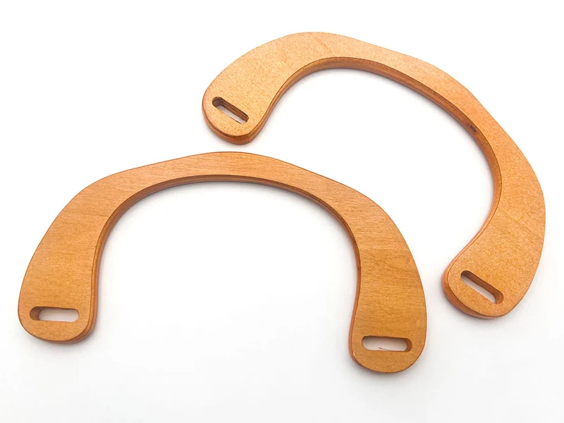 Manici onda in legno per borse all'uncinetto | 18x9 cm | 1 coppia