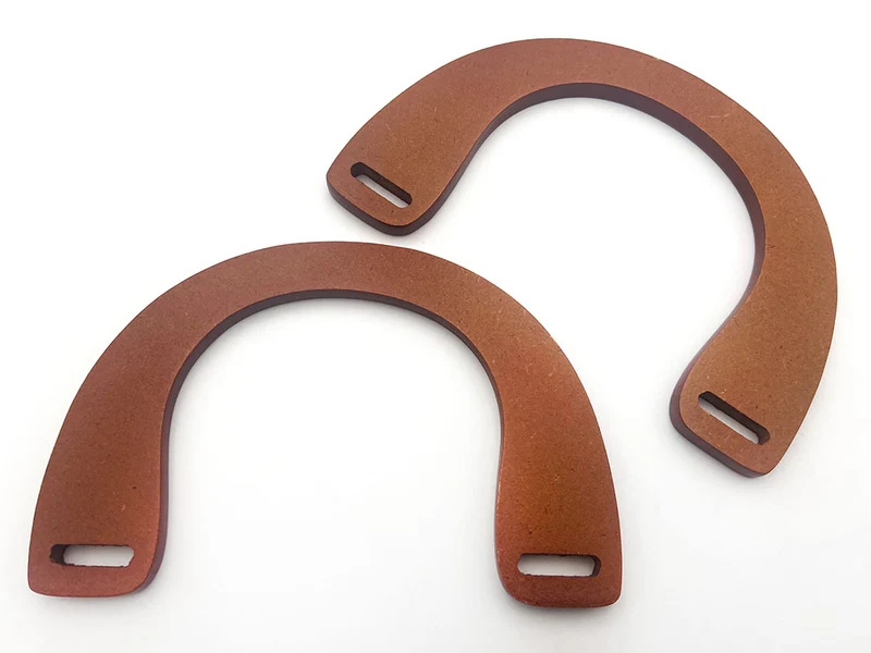 Manici semicerchio in legno per borse | 17x11 cm | 1 coppia