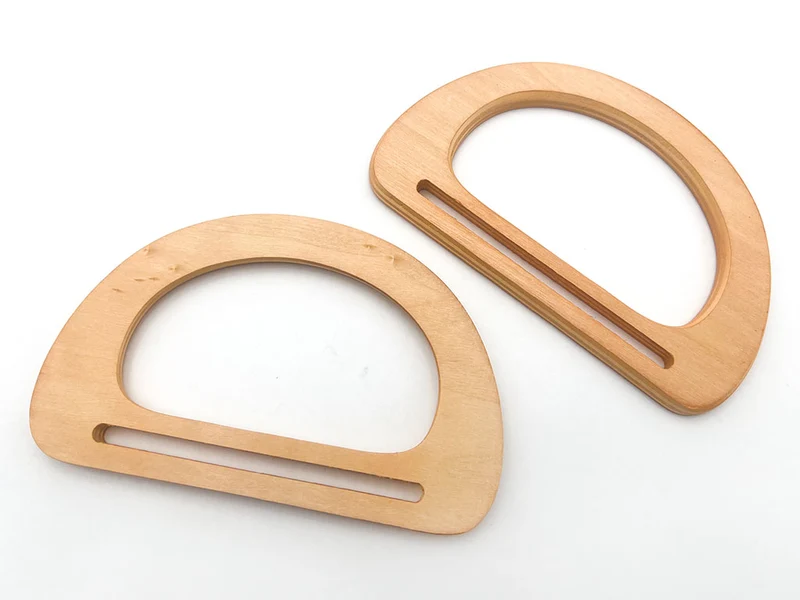 Manici in legno per borse all'uncinetto mod. d | 14x9 cm | 1 coppia