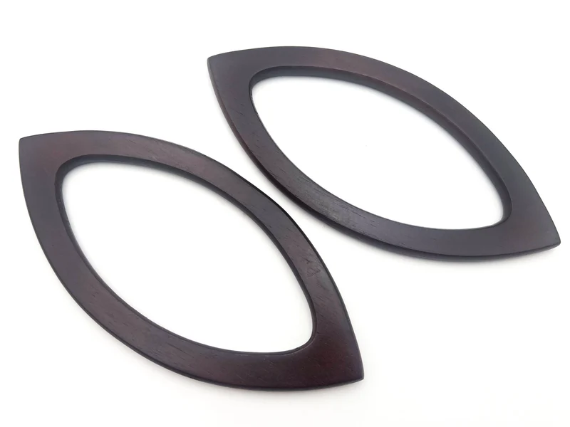 Manici in legno per borse mod. occhio | 19x9 cm | 1 coppia