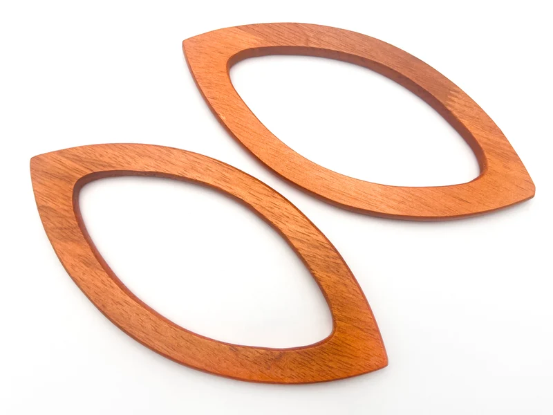 Manici in legno per borse mod. occhio | 19x9 cm | 1 coppia