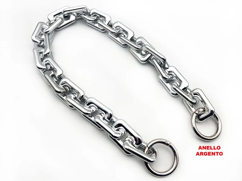 Manico a catena in resina con anelli per borse | 54 cm | cf 1 pz