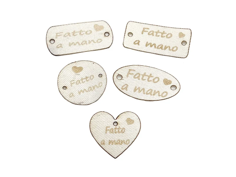Etichette fatto a mano per borse | cf 5 pz | assortite