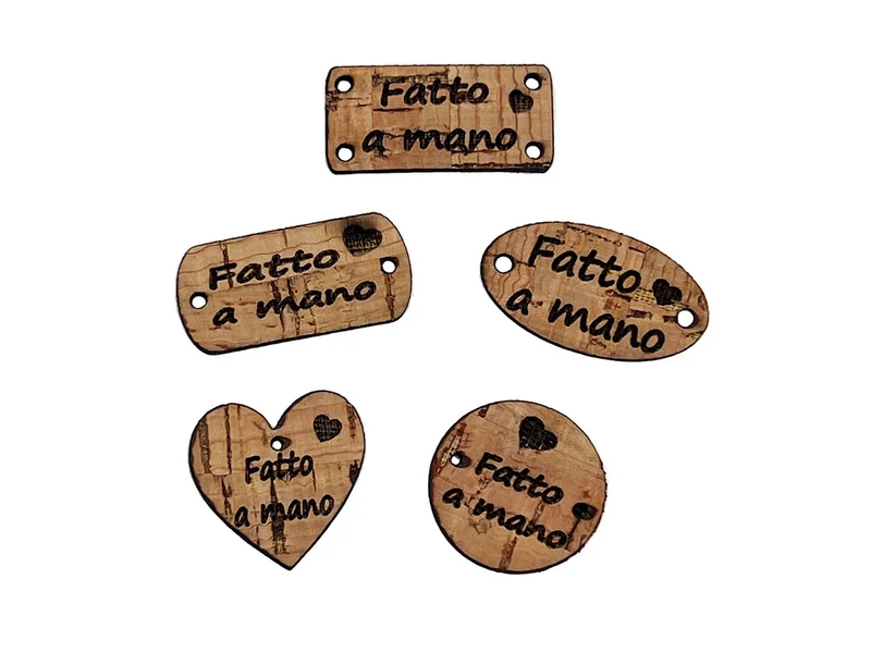 Etichette fatto a mano per borse | cf 5 pz | assortite