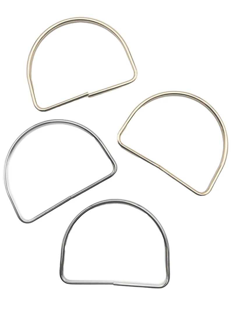 Manici in metallo per borse mod. mezza luna | 12,5x9,5cm | 1 coppia