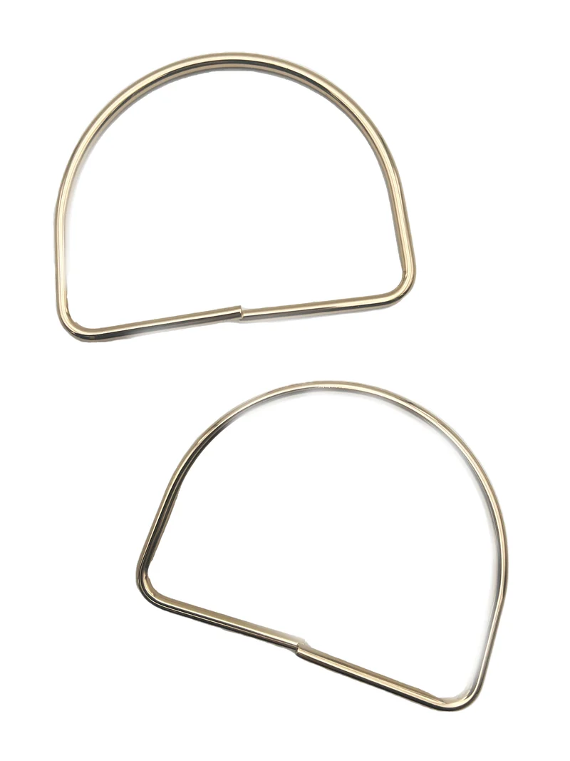 Manici in metallo per borse mod. mezza luna | 12,5x9,5cm | 1 coppia