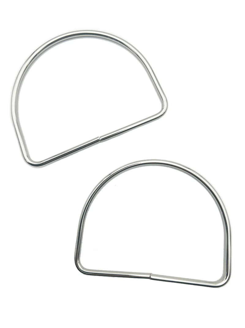 Manici in metallo per borse mod. mezza luna | 12,5x9,5cm | 1 coppia