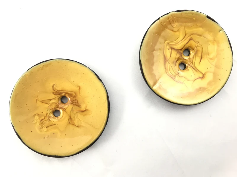 Bottoni legno di cocco cf.2 pz