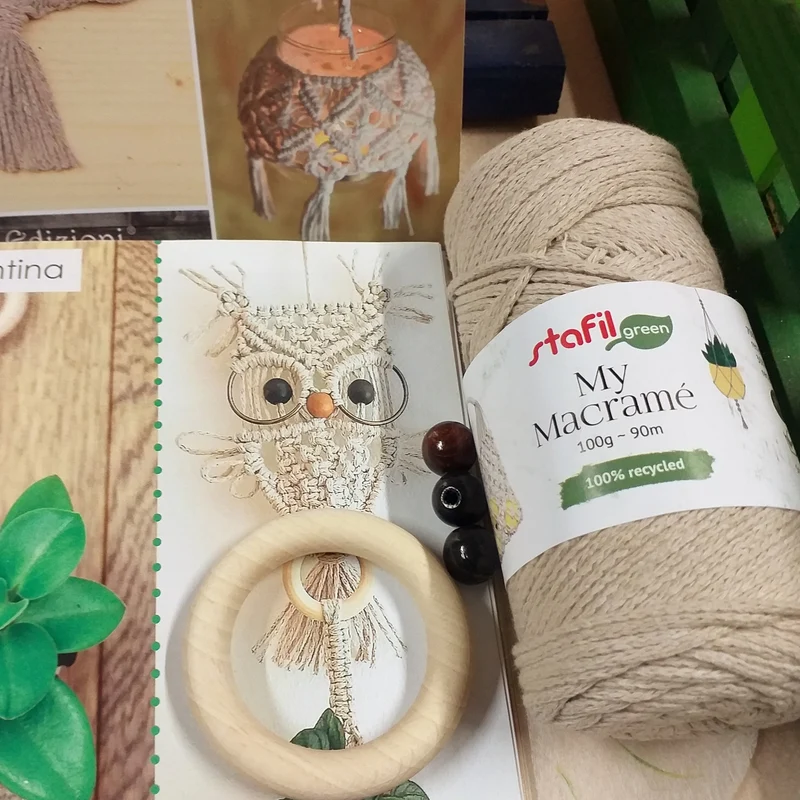 Gufo macramè addobbi e decorazioni per albero idee corda schemi Natale