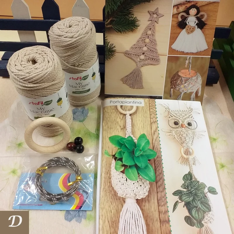 Gufo macramè addobbi e decorazioni per albero idee corda schemi Natale