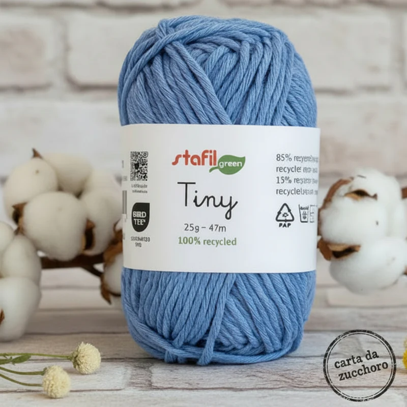 Filato cotone riciclato uncinetto amigurumi ecologico Stafil green