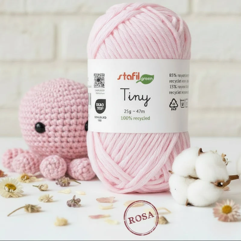 Filato cotone riciclato uncinetto amigurumi ecologico Stafil green