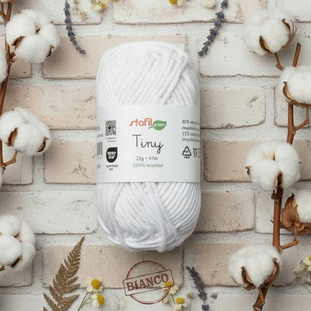 Filato cotone riciclato uncinetto amigurumi ecologico Stafil green