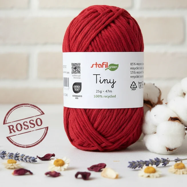 Filato cotone riciclato uncinetto amigurumi ecologico Stafil green