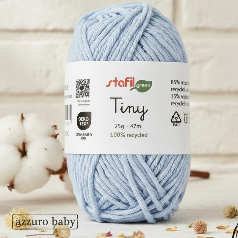 Filato cotone riciclato uncinetto amigurumi ecologico Stafil green