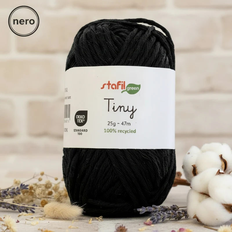 Filato cotone riciclato uncinetto amigurumi ecologico Stafil green