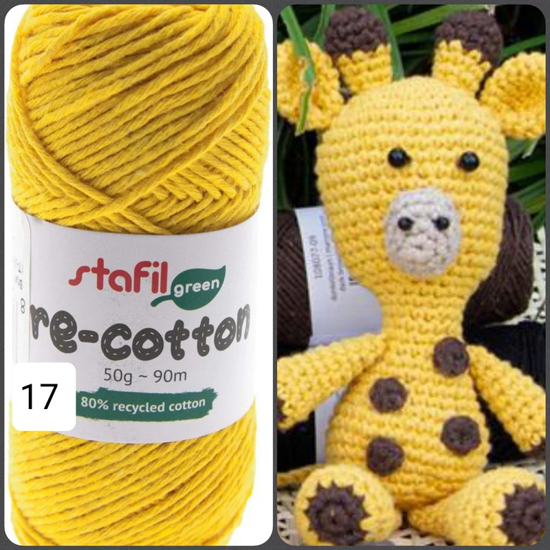 Filato cotone riciclato uncinetto amigurumi ecologico Stafil green