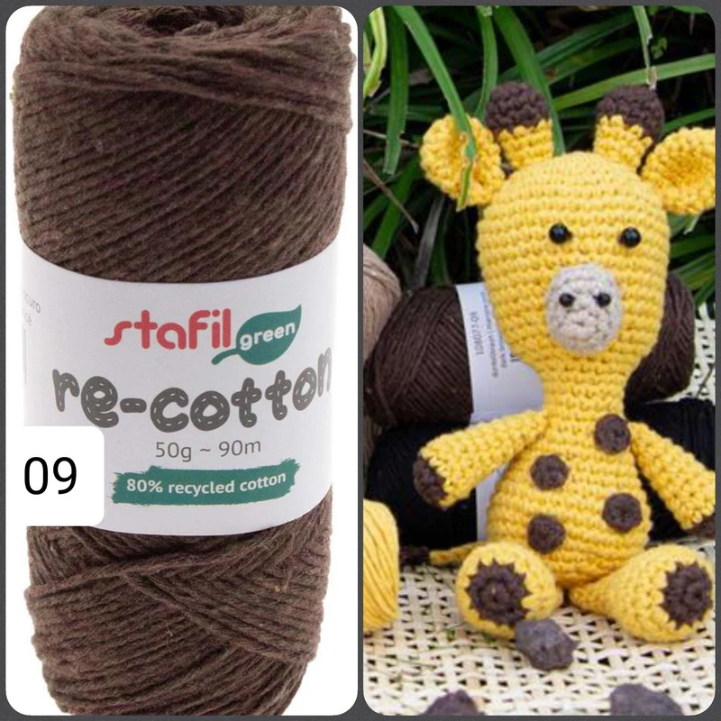 Filato cotone riciclato uncinetto amigurumi ecologico Stafil green
