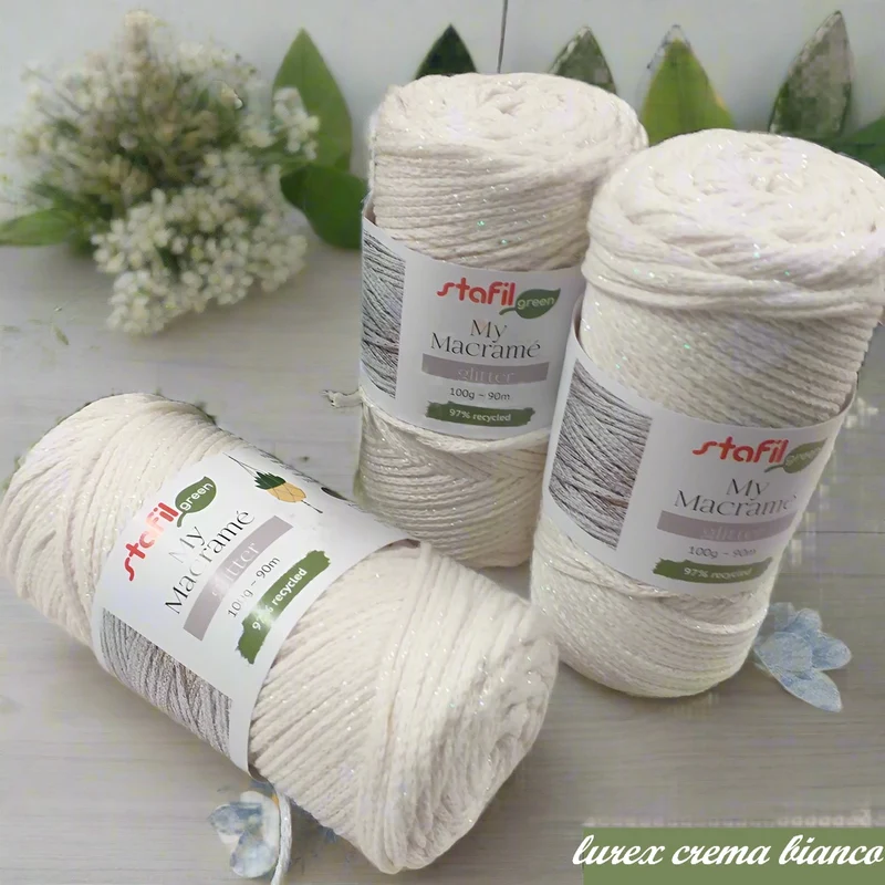 Lurex corda macramè filato 2 mm filo glitter per addobbi Natale