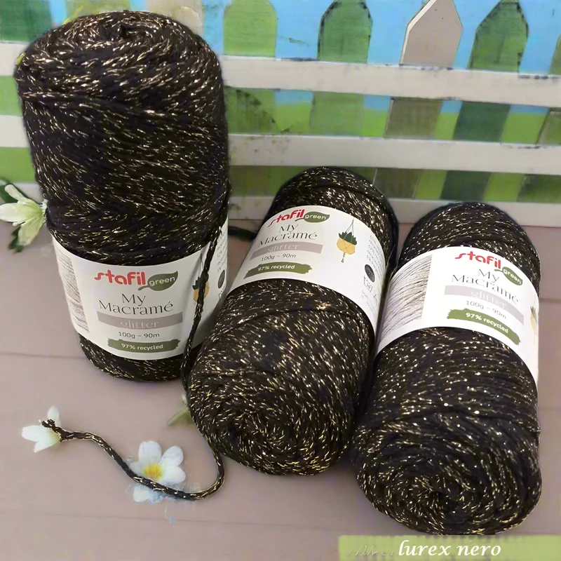 Lurex corda macramè filato 2 mm filo glitter per addobbi Natale