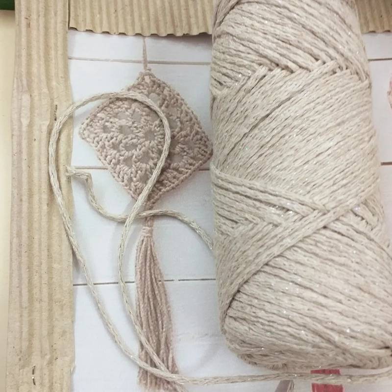Lurex corda macramè filato 2 mm filo glitter per addobbi Natale