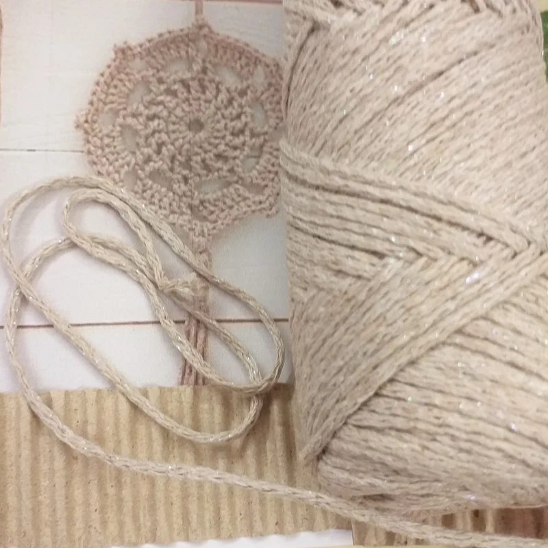 Lurex corda macramè filato 2 mm filo glitter per addobbi Natale