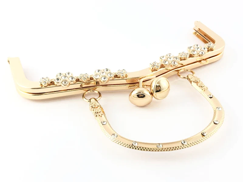 Chiusura clic clac strass per borse n.30 | 20x7.5cm | cf 1 pz