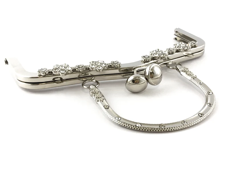 Chiusura clic clac strass per borse n.30 | 20x7.5cm | cf 1 pz