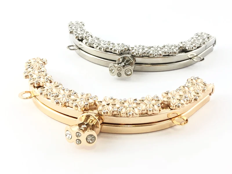 Chiusura clic clac strass per borse | 12,5 cm | cf 1 pz