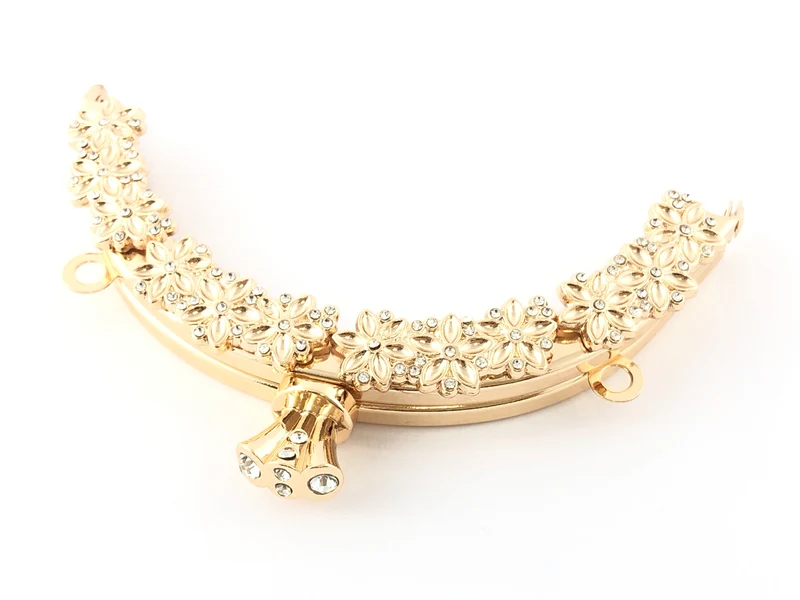 Chiusura clic clac strass per borse | 12,5 cm | cf 1 pz