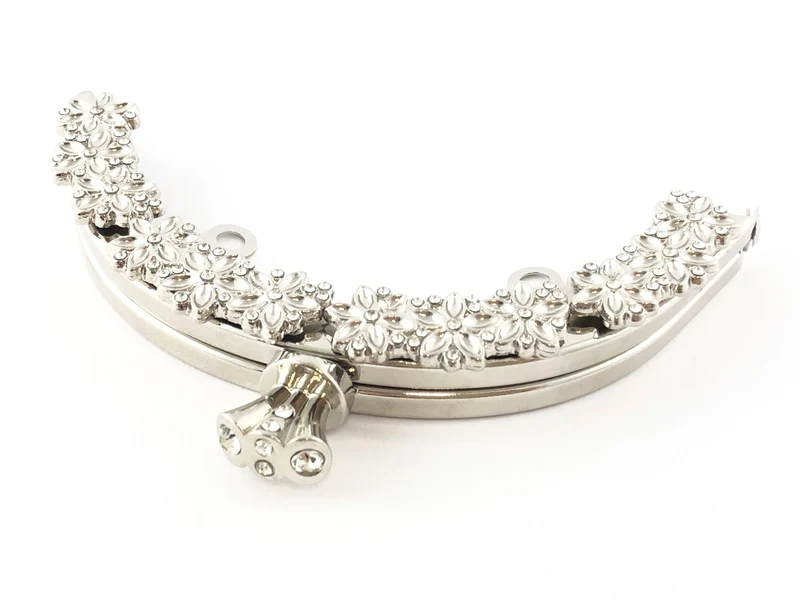 Chiusura clic clac strass per borse | 12,5 cm | cf 1 pz