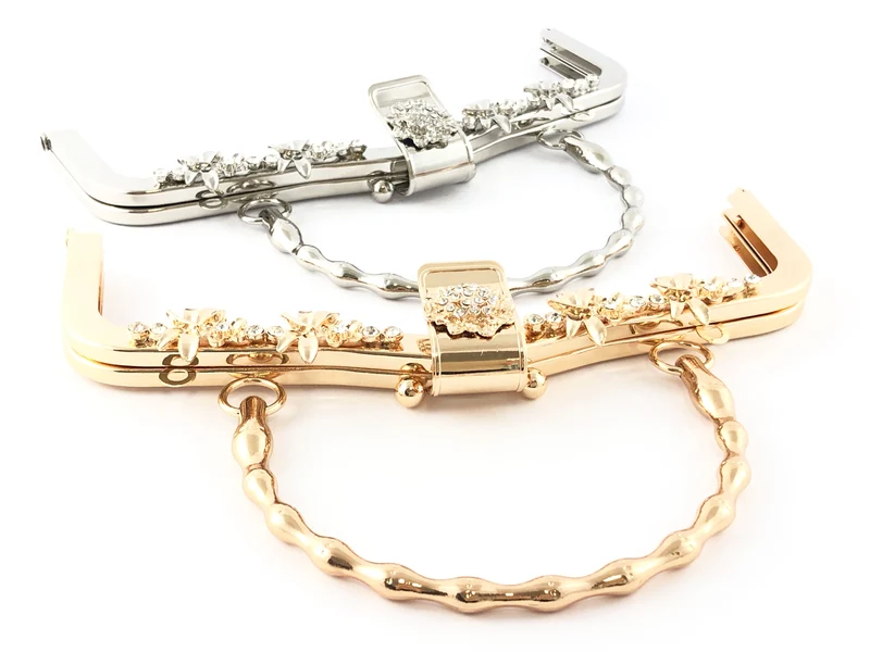 Chiusura clic clac strass per borse n.16 | 20.5 cm | cf 1 pz