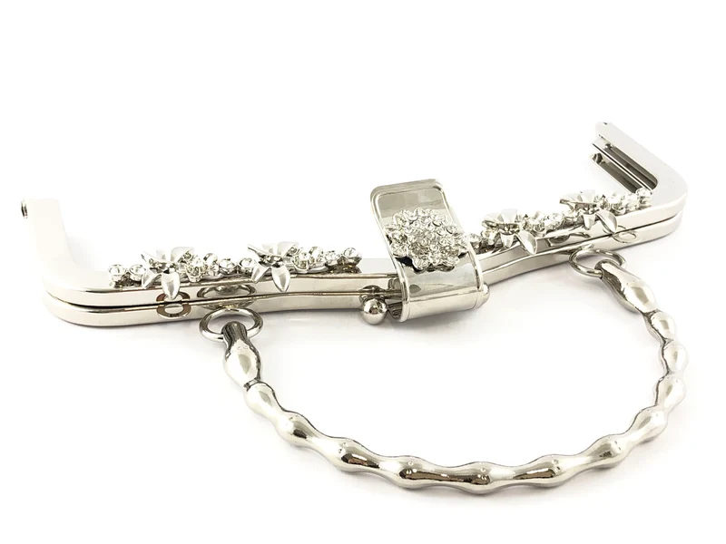 Chiusura clic clac strass per borse n.16 | 20.5 cm | cf 1 pz