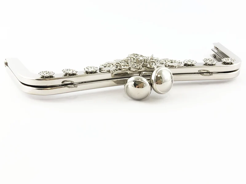 Chiusura clic clac strass per borse n.32 | 20 cm | cf 1 pz