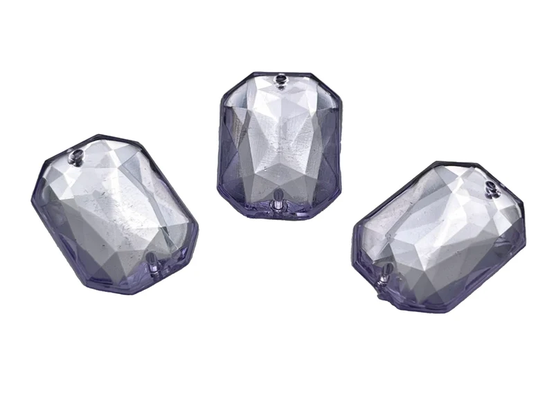 Pietre acriliche da cucire rett.18x25mm cf15pz