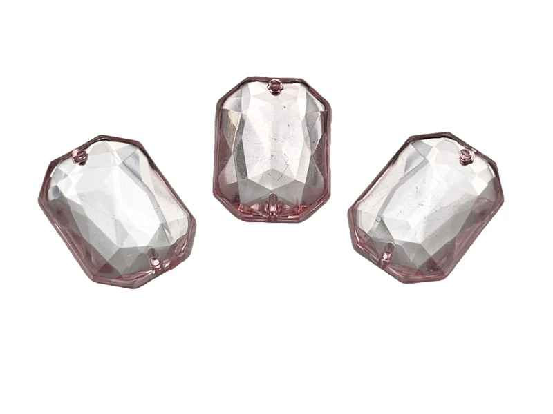 Pietre acriliche da cucire rett.18x25mm cf15pz