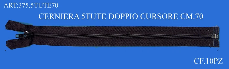 Cerniera 5 tute nylon cm.70 cf.10pz