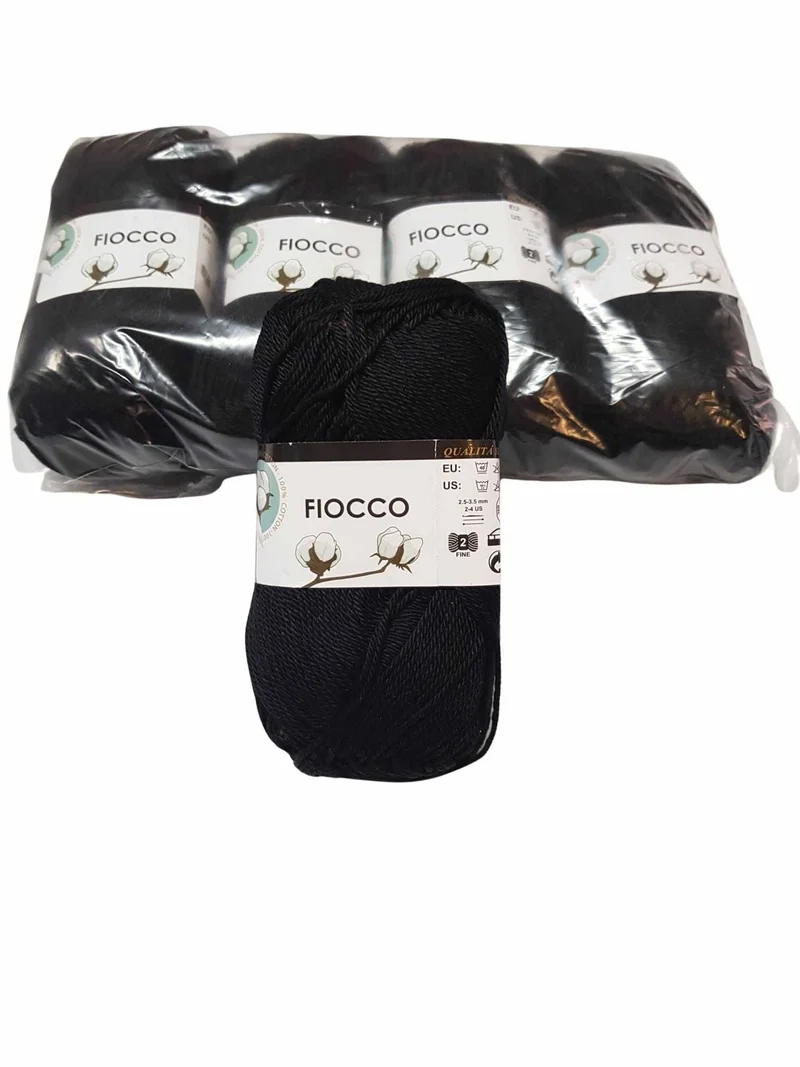 5 gomitoli Filato di Cotone Fiocco Naturale 100% TreSfere in Confezione da 250gr.
